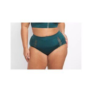Lane Bryant Cacique Shimmer Swim Brief With Fishnet Trim 16